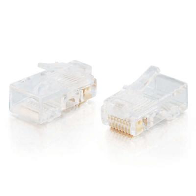 RJ45 Cat5 8x8 Modular Plug for Flat Stranded Cable 25pk White